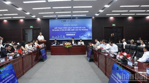 Khai mạc Diễn đàn “Đối thoại chính sách tài sản mã hóa: Từ quản lý rủi ro nhà cái vv88 kiến vv88 slot thị trường”. (Ảnh: ANH ĐÀO)